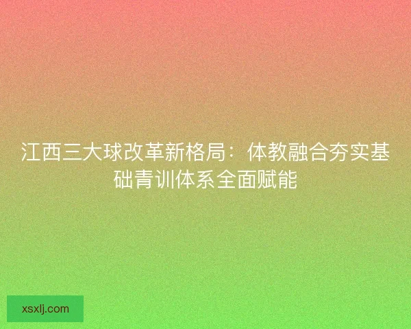 江西三大球改革新格局：体教融合夯实基础青训体系全面赋能