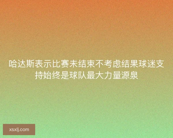 哈达斯表示比赛未结束不考虑结果球迷支持始终是球队最大力量源泉 哈达斯表示比赛未结束不考虑结果球迷支持始终是球队最大力量源泉